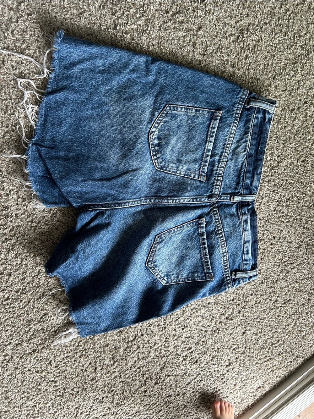 Splash Ripped Blue Denim Jean Shorts - Picture 4 of 4